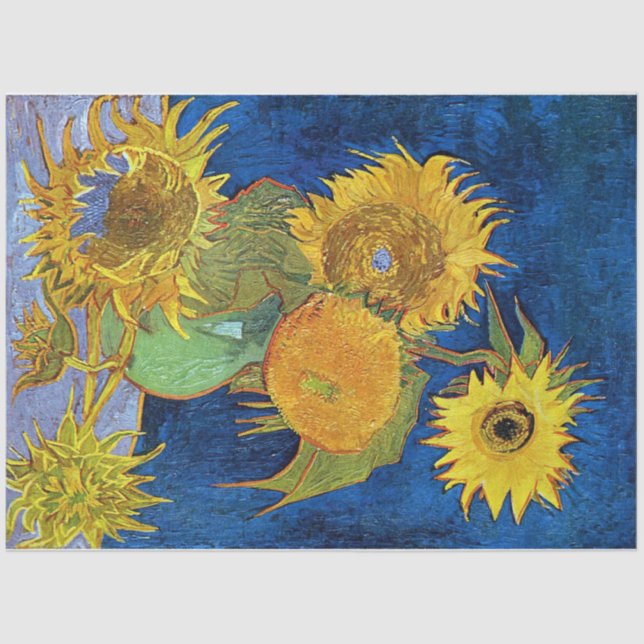Papel De Seda Seis girasoles, Van Gogh (Anverso)