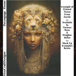 Papel De Seda Sekhmet Lioness Goddess Portrait EW1 Decoupage