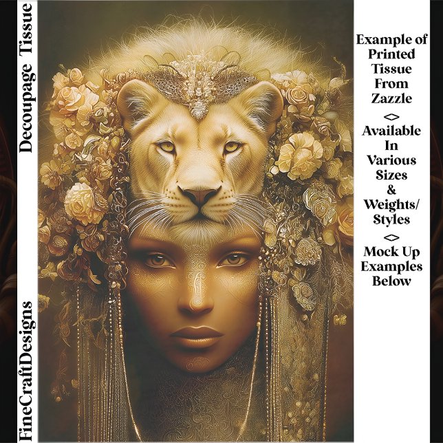 Papel De Seda Sekhmet Lioness Goddess Portrait EW1Z Decoupage (Subido por el creador)