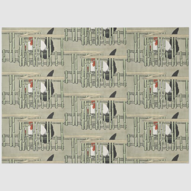 Papel De Seda Sekka Roosters de arte japonés Momoyogusa (Anverso)