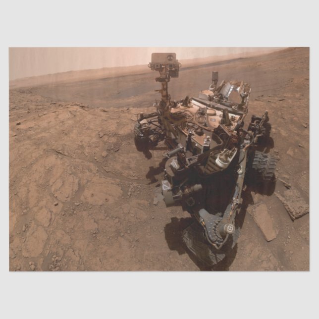 Papel De Seda Selfie de Marte Curiosity Marciano Rojo (Anverso)