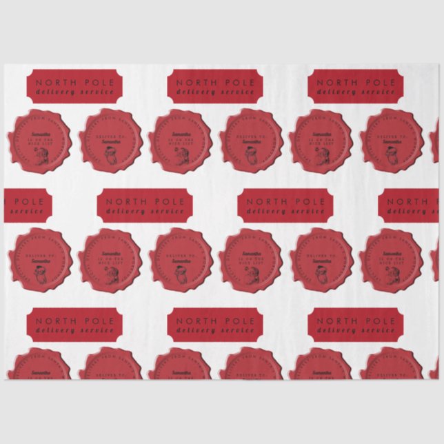 Papel De Seda Sello de Navidades de nombres personalizados del t (Anverso)