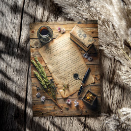 Papel De Seda Sello de pluma de letra rústica occidental antigua