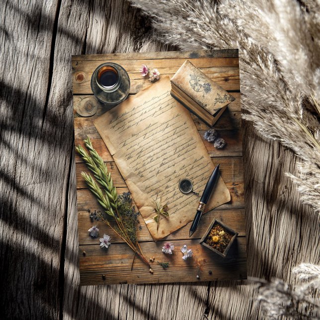 Papel De Seda Sello de pluma de letra rústica occidental antigua (Rustic Western wild west old letter pen stamp Tissue Paper)