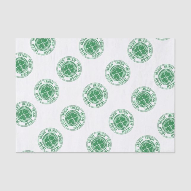 Papel De Seda Sello irlandés Shamrock (Anverso)
