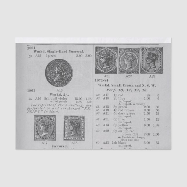 Papel De Seda Sellos Postales Antiguos (Anverso)