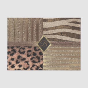 Papel De Seda Selva Safari de Glamour Moderno Dorado Brillante L
