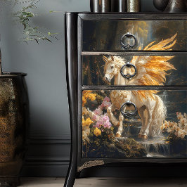 Papel De Seda Selva Unicornio Alas Doradas Ciclismo en bosques