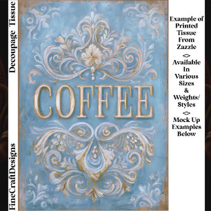 Papel De Seda Señal de Café de Café de Estilo Francés Deslucido
