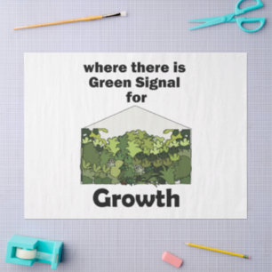 Papel De Seda Señal Verde de Invernadero para la Apertura del Ja