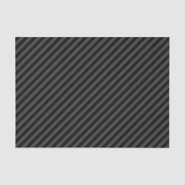Papel De Seda Sencilla franjas diagonales negras y negras (Anverso)