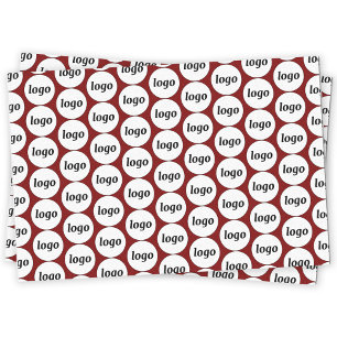 Papel De Seda Sencillo logotipo patrón de negocio Borgoña Rojo