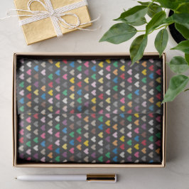 Papel De Seda Sencillo patrón de corazón amarillo verde azul ros