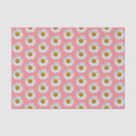 Papel De Seda Sencillo patrón de flor de margarita blanca Rubor 