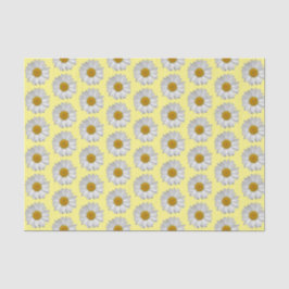 Papel De Seda Sencillo patrón de flores de margarita blanca en a