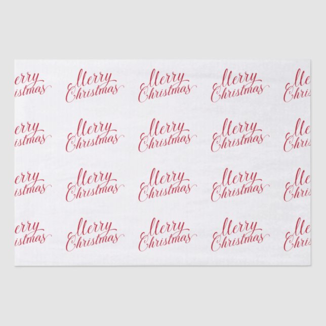 Papel De Seda Sencillos Navidades modernos de escritura roja (Anverso)