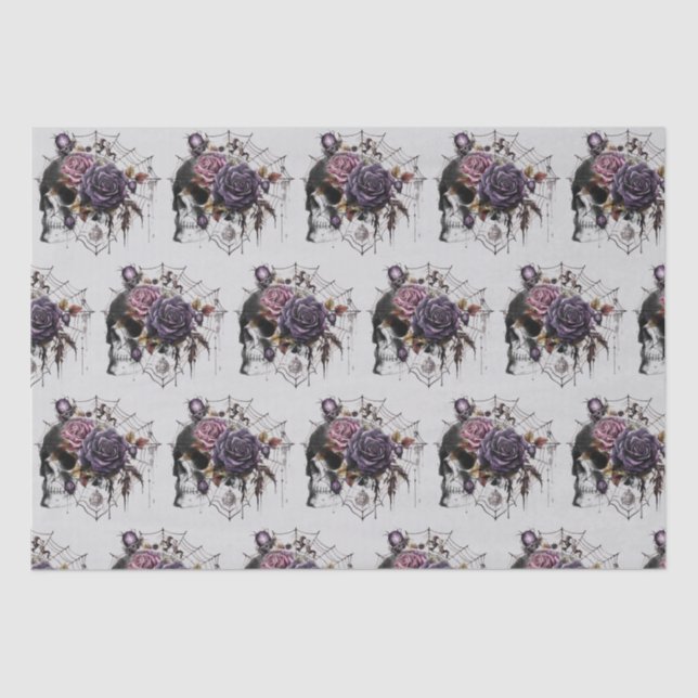 Papel De Seda Sencillos rosas góticos y fiesta de Halloween con  (Anverso)