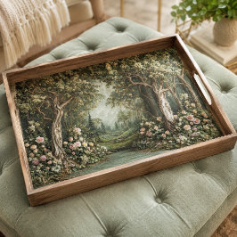 Papel De Seda Sendero Encantado del Bosque de Peonía Rosa Polvor