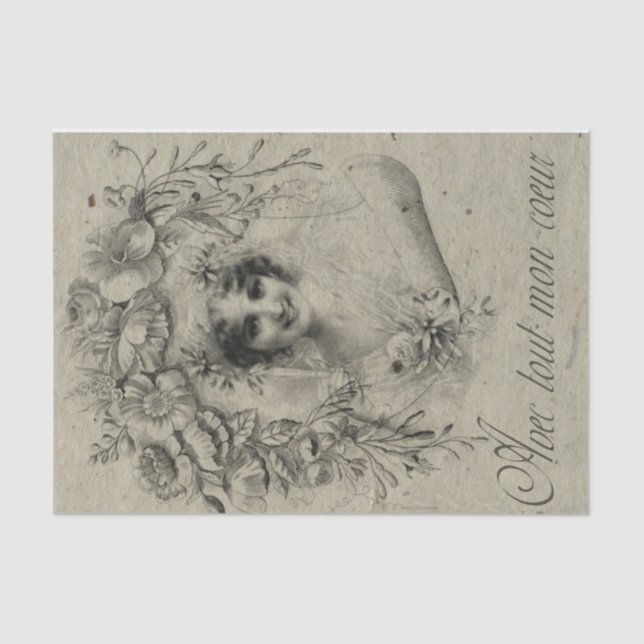 Papel De Seda Señora de la Vintage (Anverso)