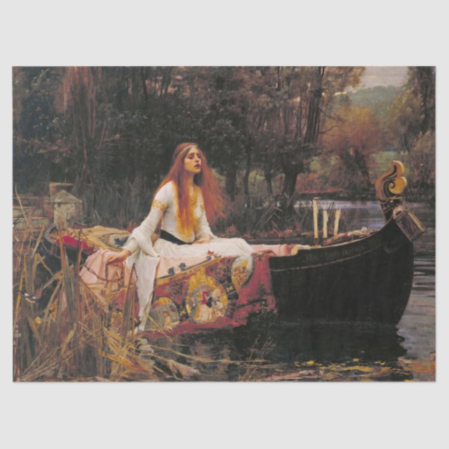 Papel De Seda Señora de Shalott por John William Waterhouse (Anverso)