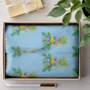 Papel De Seda Señora Piña Cantante Tropical Navidad Fiesta