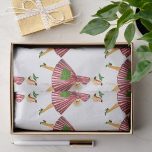 Papel De Seda Señora vintage de Navidad de 1950