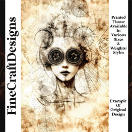 Papel De Seda Señora Vintage Misteriosa Steampunk N5 Decoupage