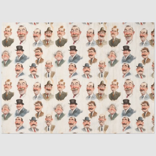 Papel De Seda Señores de características vintage (Anverso)