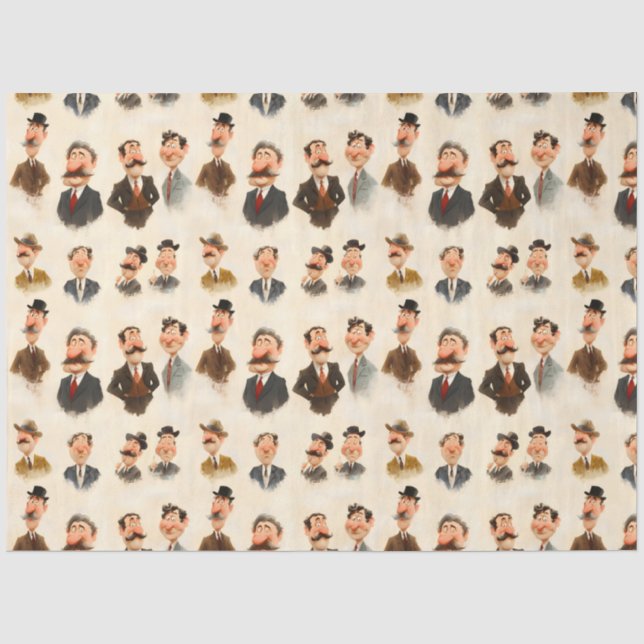 Papel De Seda Señores de características vintage (Anverso)