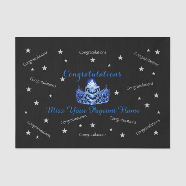 Papel De Seda Señorita Sra. America Congrats Personalizado Tissu (Anverso)