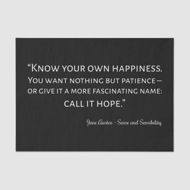 Papel De Seda Sense And Sensibility Quote I (Anverso)