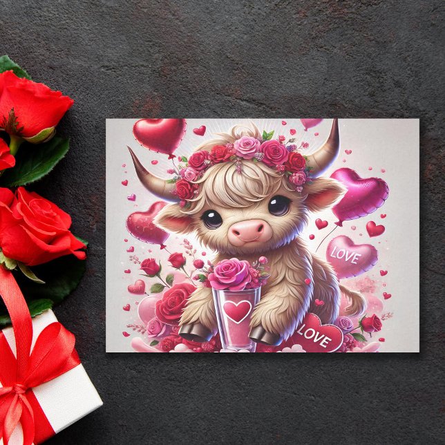 Papel De Seda Sentido dulce Highland Cow Valentines (Subido por el creador)