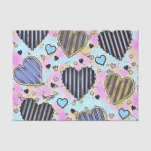 Papel De Seda Sentidos corazones alegres y coloridos dibujos