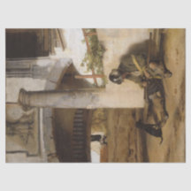 Sentry Guarda una puerta con su perro Mascota