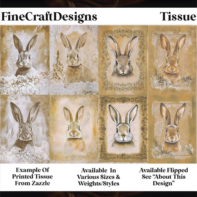 Papel De Seda Sepia Bunny Artwork, Easter Crafts EV3L Decoupage (Subido por el creador)