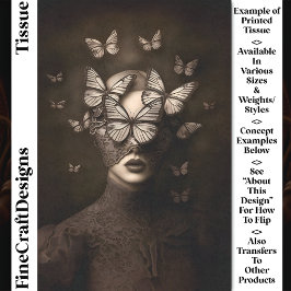 Papel De Seda Sepia Lace & Butterflies Blindfold CR7 Decoupage