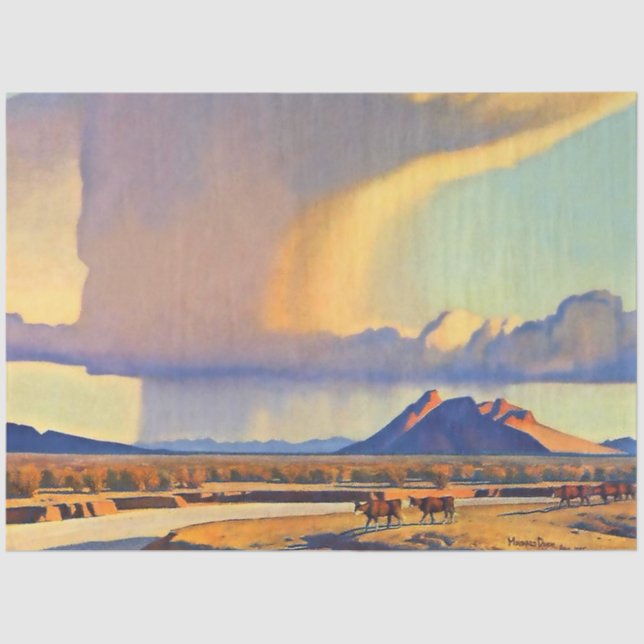 Papel De Seda “Sequía y aguacero” de Maynard Dixon (Anverso)