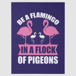 Papel De Seda Ser Un Flamenco En Una Bandada De Palomas