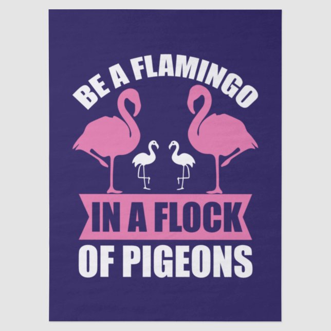 Papel De Seda Ser Un Flamenco En Una Bandada De Palomas (Anverso)