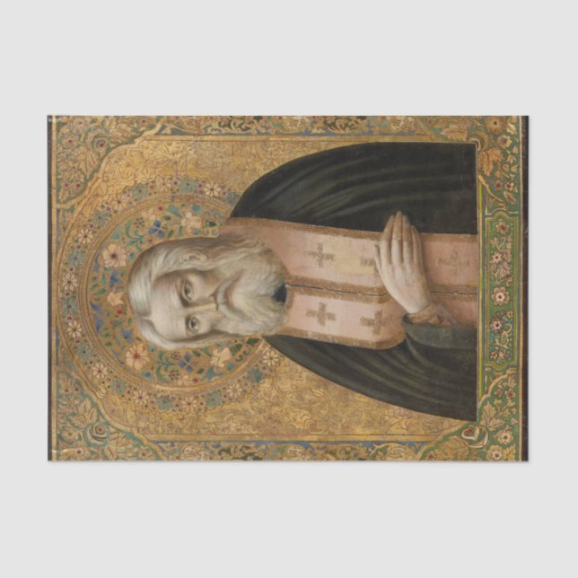 Papel De Seda Seraphim de Sarov Icono Cristiano Ortodoxo (Anverso)