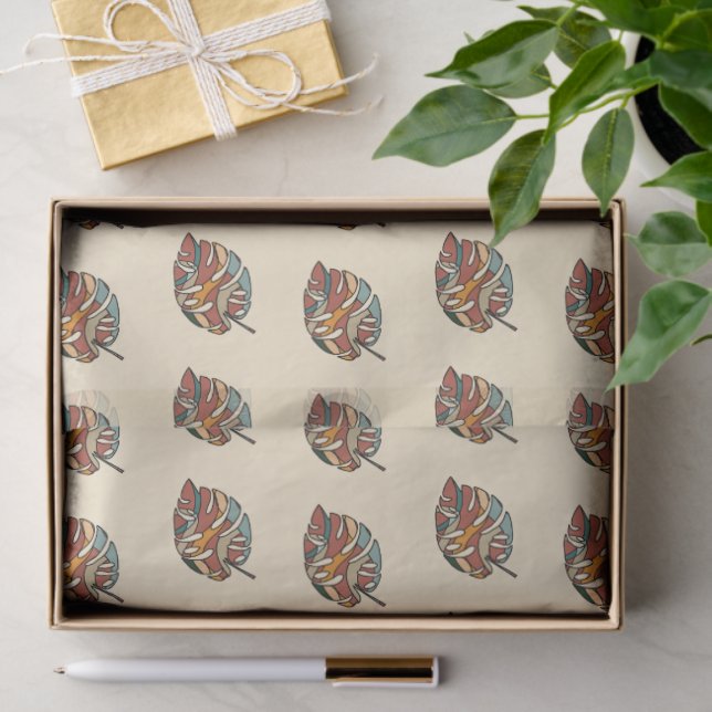 Papel De Seda Serena Sabana de Hoja Botánica Moderna (Regalo )