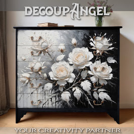 Papel De Seda Serenade de rosa blanca y negra - Desnudo -