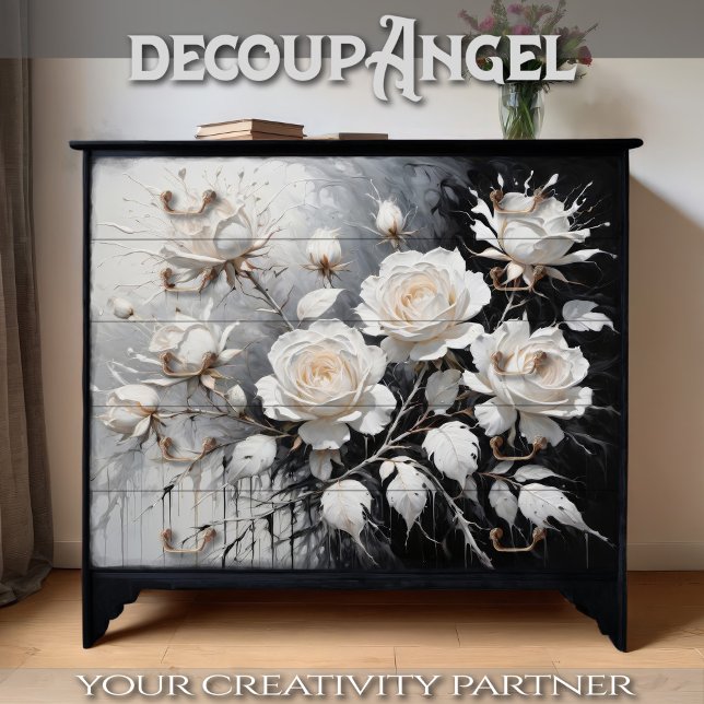 Papel De Seda Serenade de rosa blanca y negra - Desnudo - (Subido por el creador)