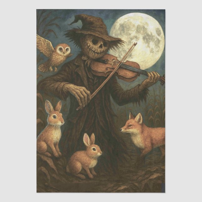 Papel De Seda Serenade del espantapájaros de la luna completa (Anverso)