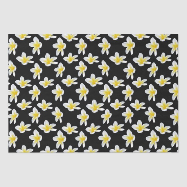 Papel De Seda Serenade Primavera: Frangipanis Amarillos Sobre Ne (Anverso)