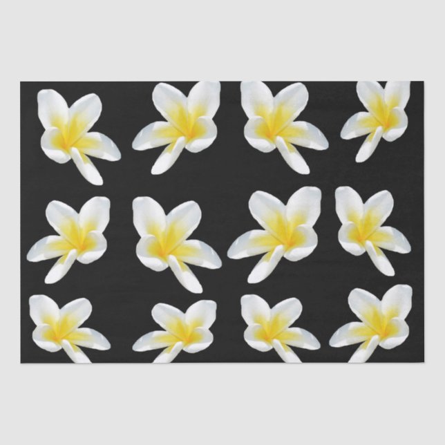 Papel De Seda Serenade Primavera: Frangipanis Amarillos Sobre Ne (Anverso)