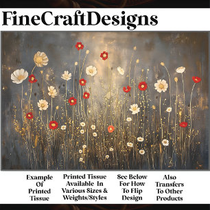 Papel De Seda Serene Meadow Flores En La Noche S4 Desnuda