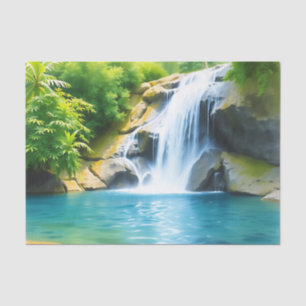 Papel De Seda Serene Waterfall Cascading
