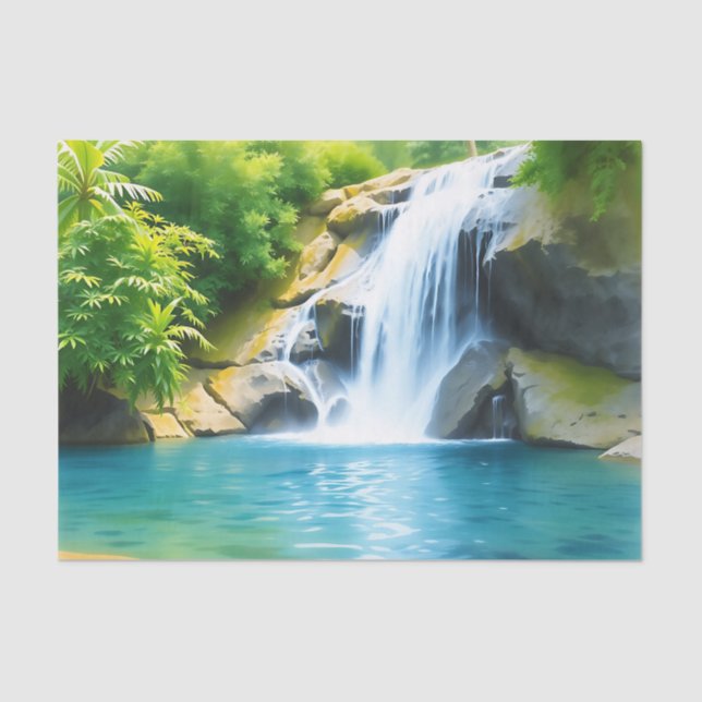 Papel De Seda Serene Waterfall Cascading (Anverso)