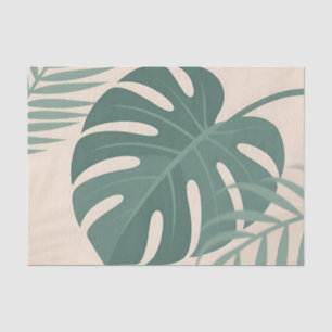 Papel De Seda Serenidad Botánica de Hoja de Monstera Tropical